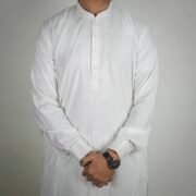 Sarwar Collection- Off White Embroidered Shalwar Kameez For Men - Image 3