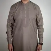 Sarwar Collection-Coffee Brown Embroidered Shalwar Kameez For Mens - Image 3