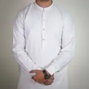 Sarwar Collection- Off White Wash n Wear Kurta Trouser For Men - Image 3